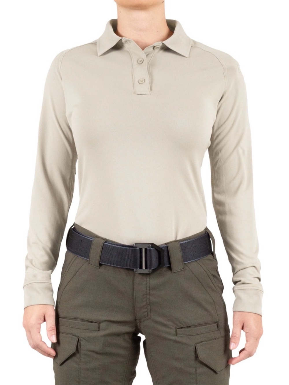 First Tactical NWT Women’s Tan Performance Long Sleeve Polo Shirt - Size M